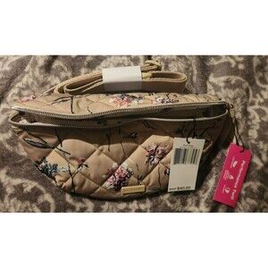 NEW Vera Bradley FLORAL Belt Bag Fanny Pack Multi Zip Pockets Compartments NWT